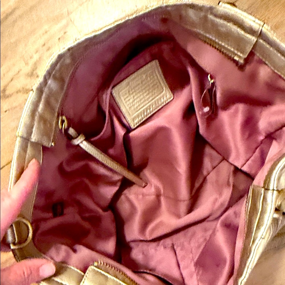 Vintage Rare Patchwork Collection Coach Metallic … - image 7